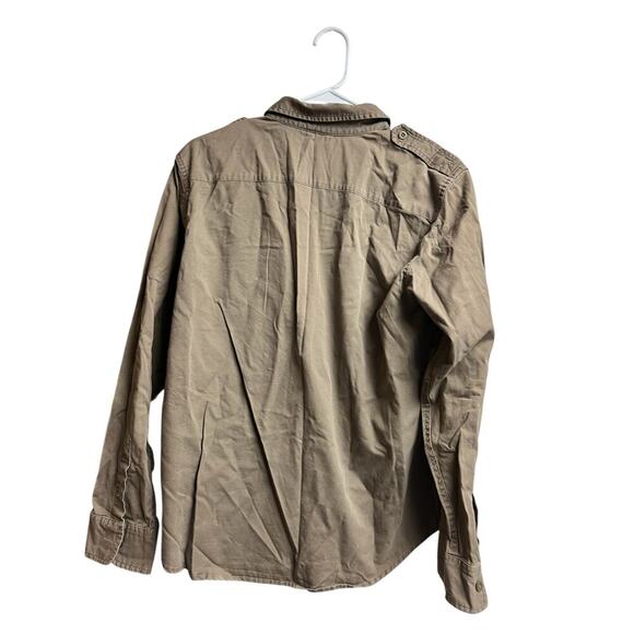 Lauren Ralph Lauren Vintage Button Up Shirt Women's Large Khaki Cotton - Picture 7 of 7